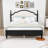 Wood Platform Bed with Upholstered Headboard-1237683084-1237683087