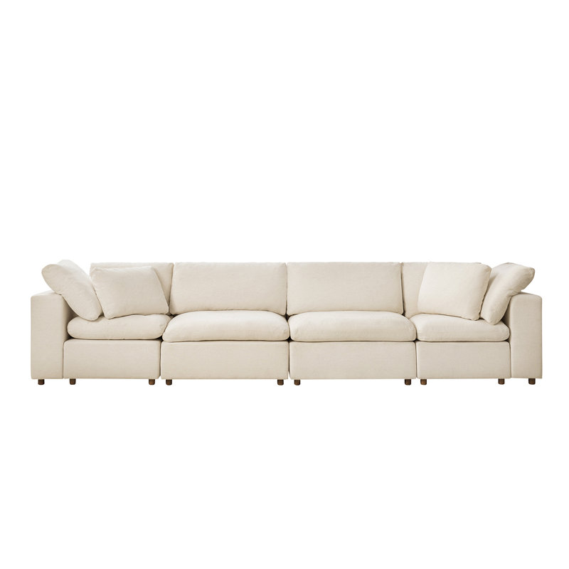 Canapé modulaire rembourré Alberto, Linen Polyester
