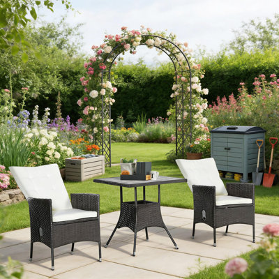 Rattan Furniture Set,3 Piece Patio Bistro Set
