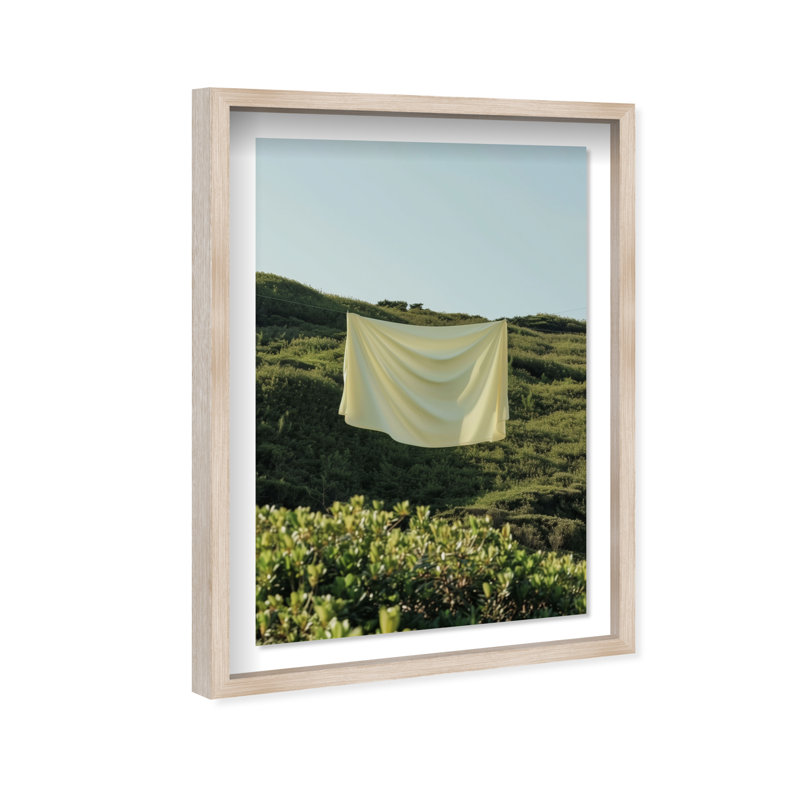 Floating Cotton II Shadowbox Bath & Laundry Print by Oliver Gal, Black Frame, 10 x 15, 46.5"H x 31.5"W, Natural Oak Shadowbox