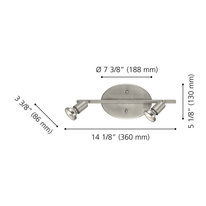 Nichols 14.21'' 2 -Light Fixed Track Track Kit with Dimmable and Adjustable Head