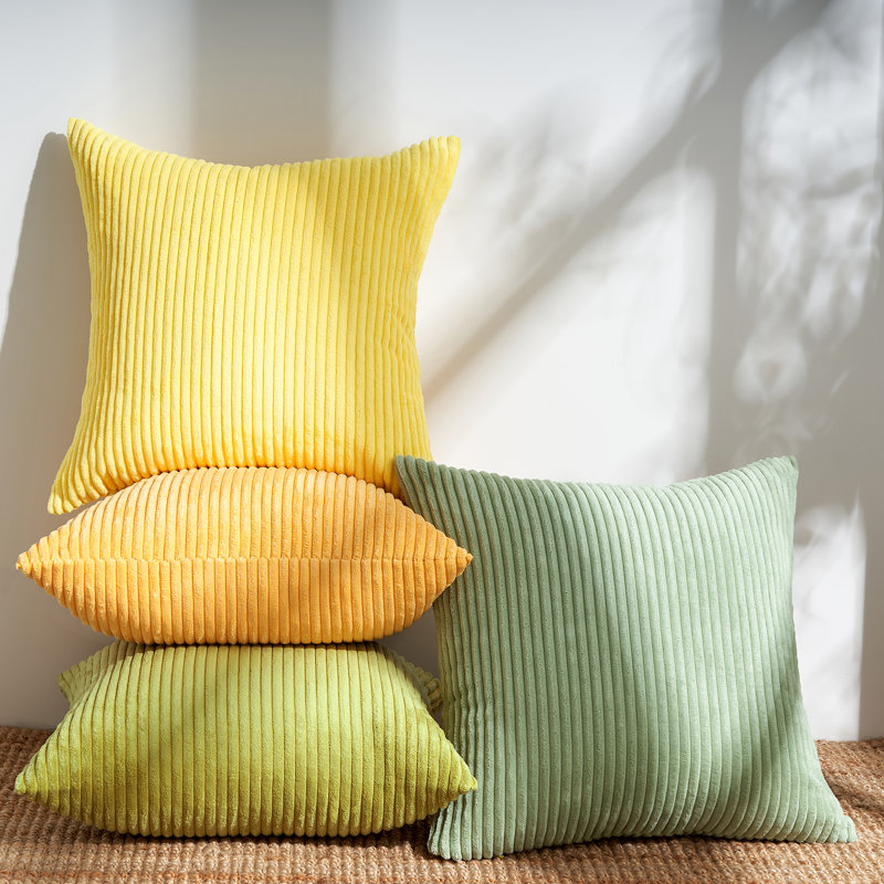 Corduroy Striped Corduroy Pillow Cover Square Modern Gradient Pillow Cases for Sofa,  Decorative Cushion Cover, 20"H x 20"W