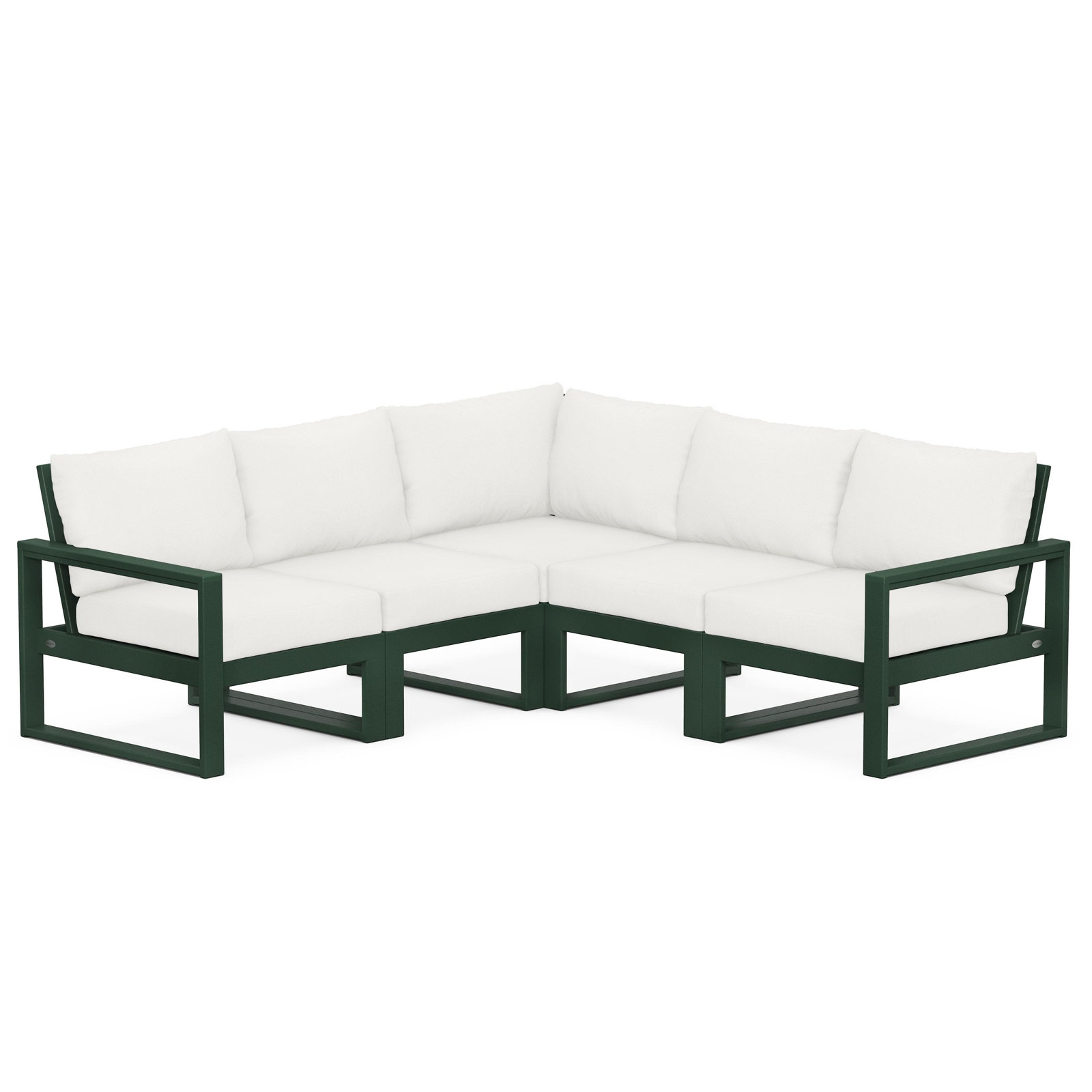 POLYWOOD® Edge 85" Patio Sectional, Natural, Green