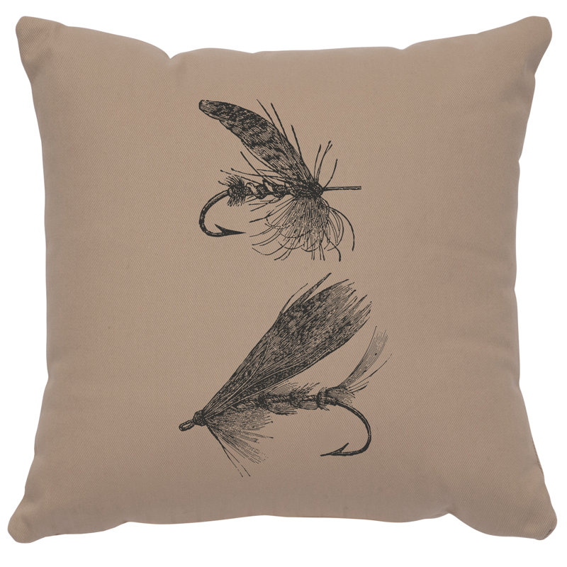 Coussin Wooded River Image - Mouches - Coton albâtre, Albâtre