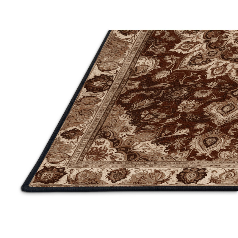 Tapis brun lavable à la machine, Rectangulaire 2 pi x 3 pi