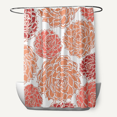 Rideau de douche simple à motif floral Miki