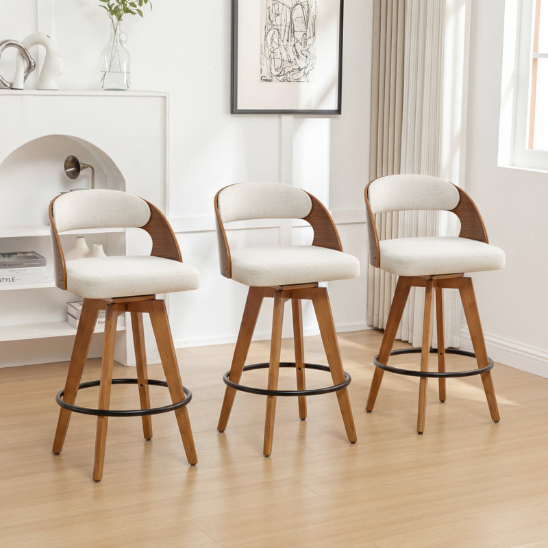 Tabouret de comptoir et de bar Chandler, Tabouret de bar (siège d’une hauteur de 30 po), Lin beige