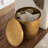 Viora Metal Storage Side Table In Burnished Brass