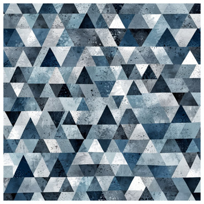 Blue Gray Triangle Mosaic Comforter