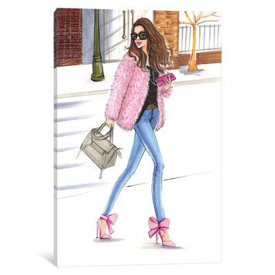 Pink Fashionistas by Rongrong DeVoe - Wrapped Canvas Print