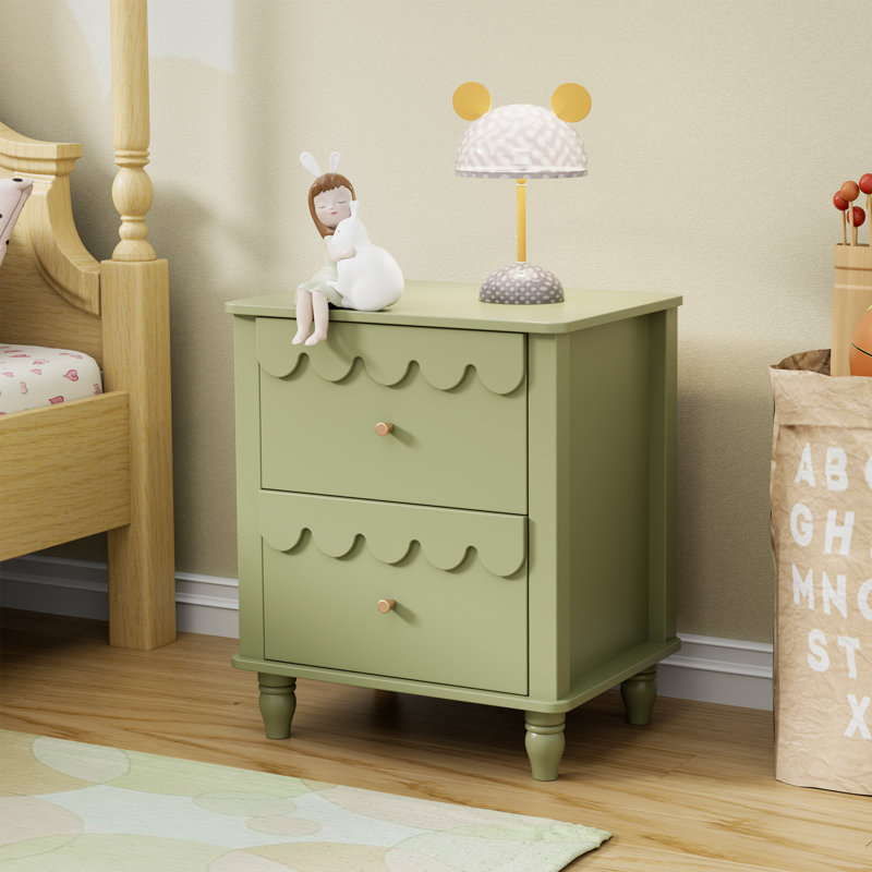 Dorlan 19.7“W Cute Cloud shape Nightstand, Green