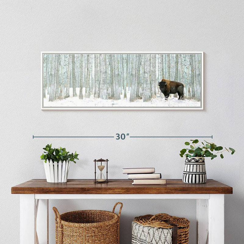 Alberta Winter, Cadre flottant blanc, 28 po x 10 po