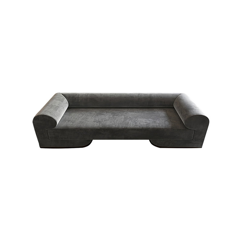 Upholstered Bench, 23.62" H x 78.74" W x 21.65" D, Gray