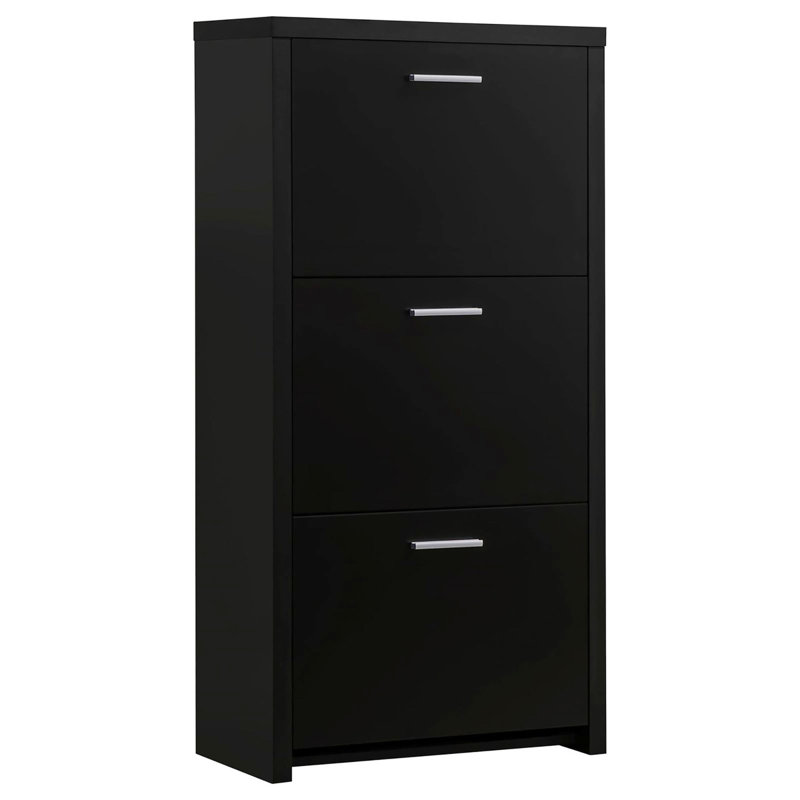 Porte-chaussures noir 3 avec un style sophistiqué pour un espace de rangement sécuritaire et dissimulé
