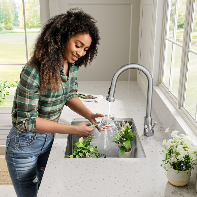 KRAUS Standart Pro Undermount 16 Gauge Stainless Steel Bar Kitchen Sink, 12"H x 18.5"W x 24"L, Single Bowl