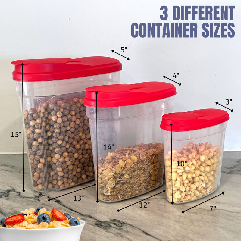Distributeur de céréales en plastique Canister, Rouge