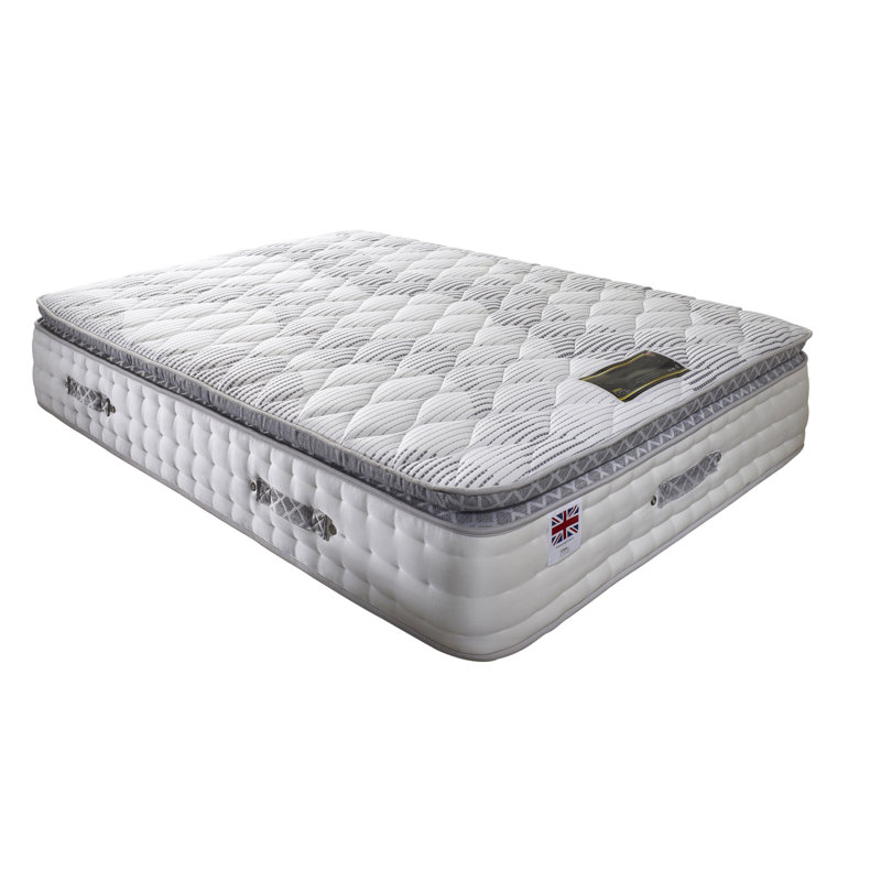 6000 Gold 33cm Pocket Sprung Memory Foam Pillow Top Mattress Cooling Technology, Kingsize (5')