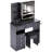 37-Inch Vanity Table With Cushioned Stool, Built-In 2 Ac + Socket, Hair Dryer Stand, Touch Control 3-Color Led Mirror, American Award - Winning Design Middle Size Left Drawer Desktop And Stool ,
