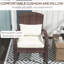 Plateforme à bascule Deck, avec dossier haut, coussin de siège et coussin de chaise de balcon blanc crème, coussin de style spacieux, véranda de jardin,
