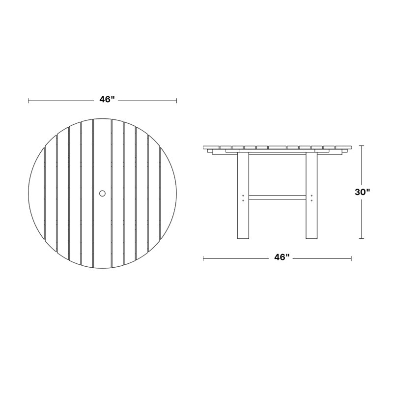 Table de salle à manger ronde Classic 46 ", Bois de cerisier