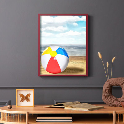 Beach Ball II, reproduction encadrée - bois massif