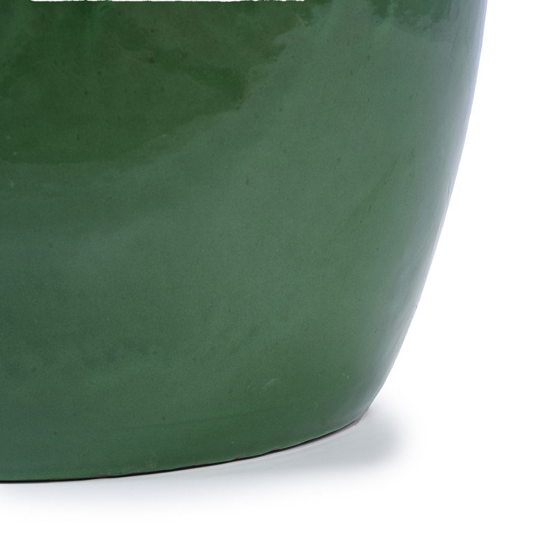 Set of 3 Ceramic Flowerpot, Modern Planter for Patio, Garden, Windowsill - Antique Green, Antique Green