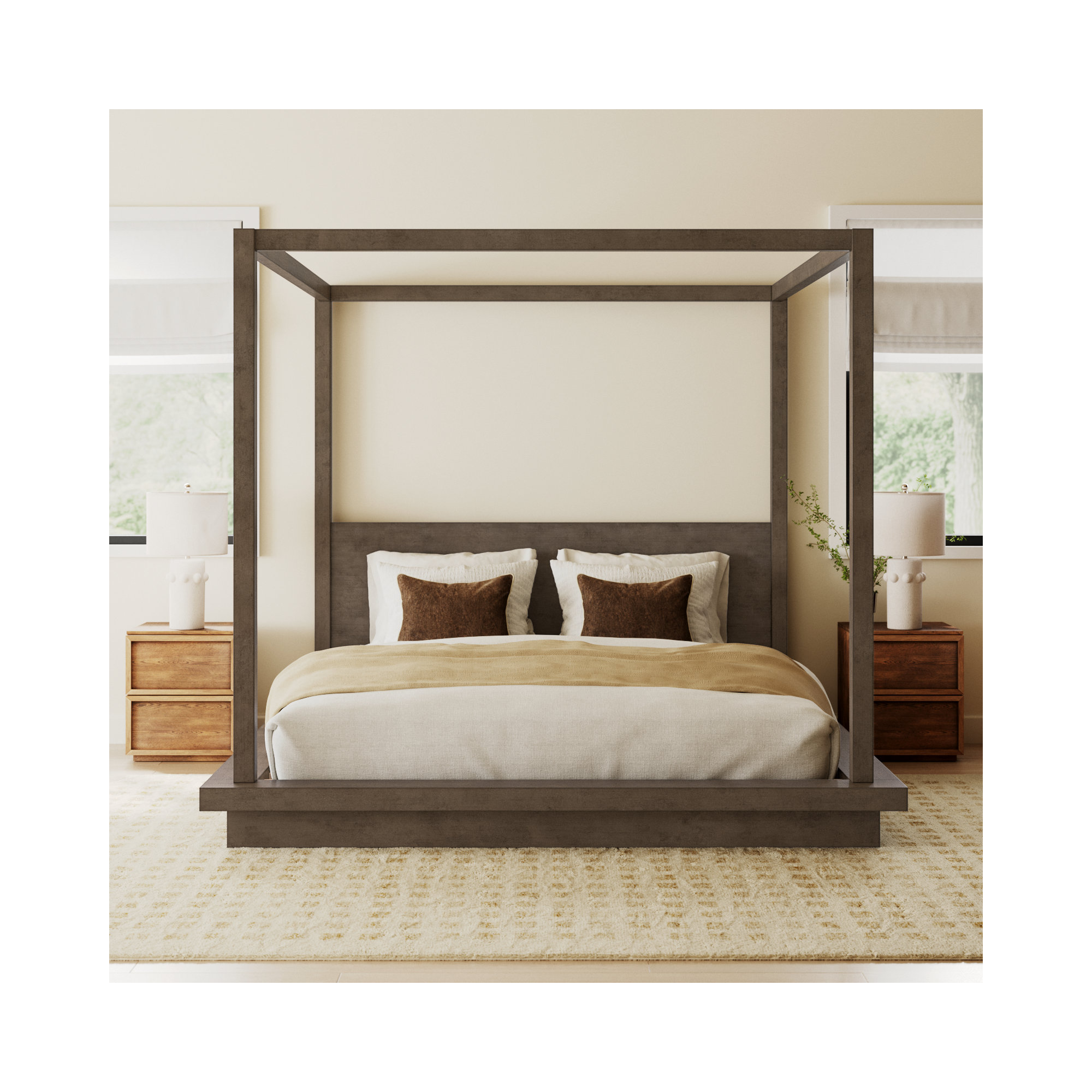 Brooks Solid Wood Canopy Bed, King