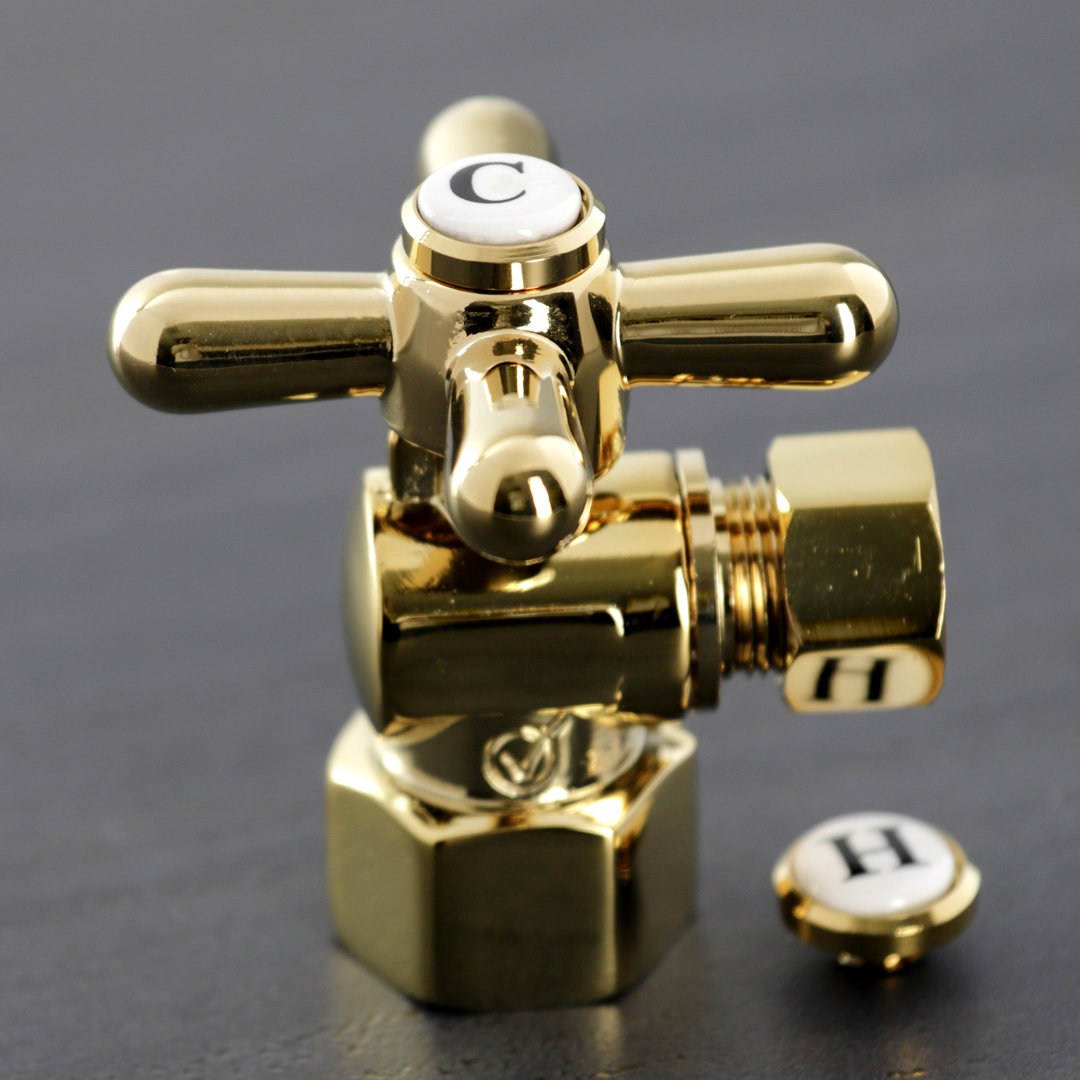 Kingston Brass Vintage 1/2-Inch FIP x 3/8-Inch OD Comp Quarter-Turn Angle Stop Valve Kingston Brass