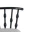Tabouret de bar d'intérieur en bois Doria, finition noire avec revêtement gris, ensemble de 4