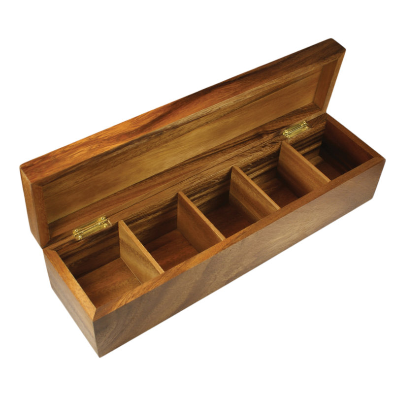 Boîte à thé Ironwood Gourmet Gourmet, H 3,75 po x l 15,25 po x P 4 po