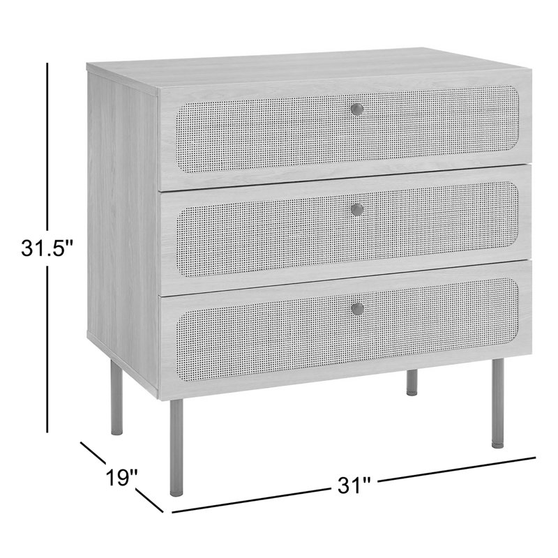 Modway Chaucer 3-Drawer Chest, Oak/Black
