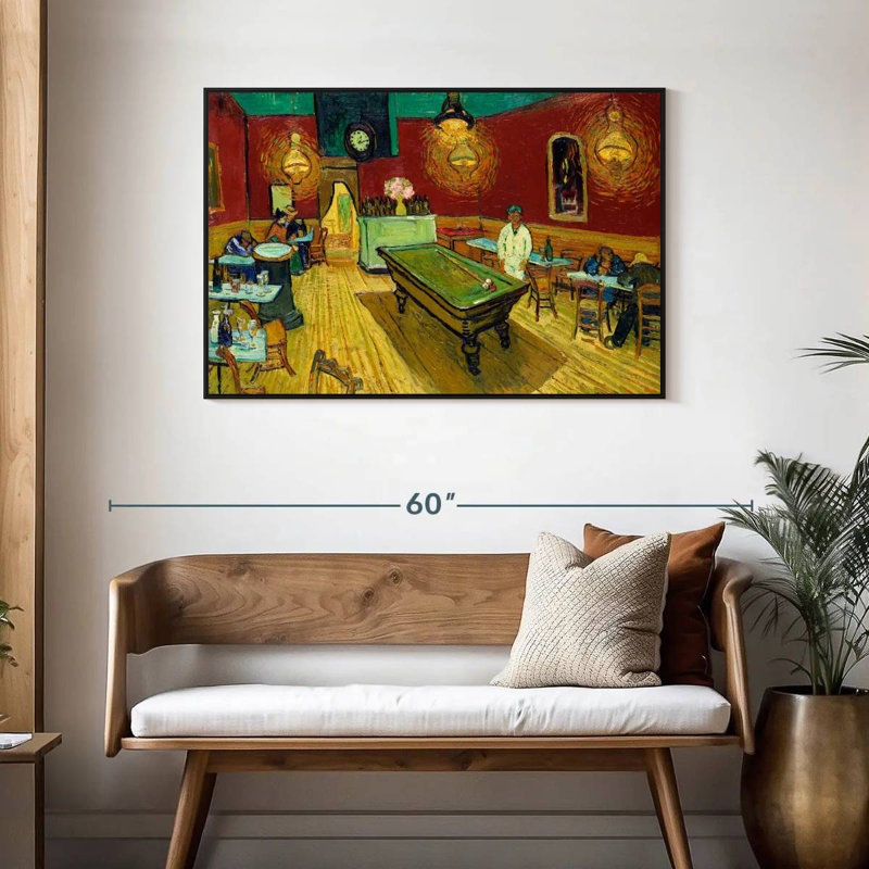 The Night Cafe, Cadre flottant noir, 43 po x 29 po