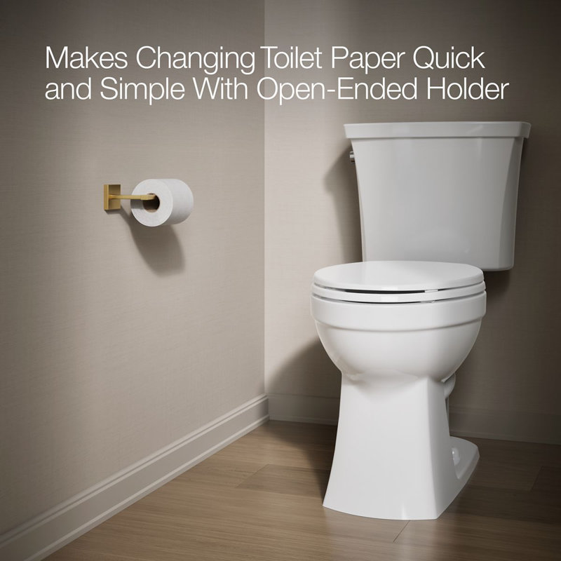 Square Toilet Tissue Holder, Vibrant Brushed Moderne Brass