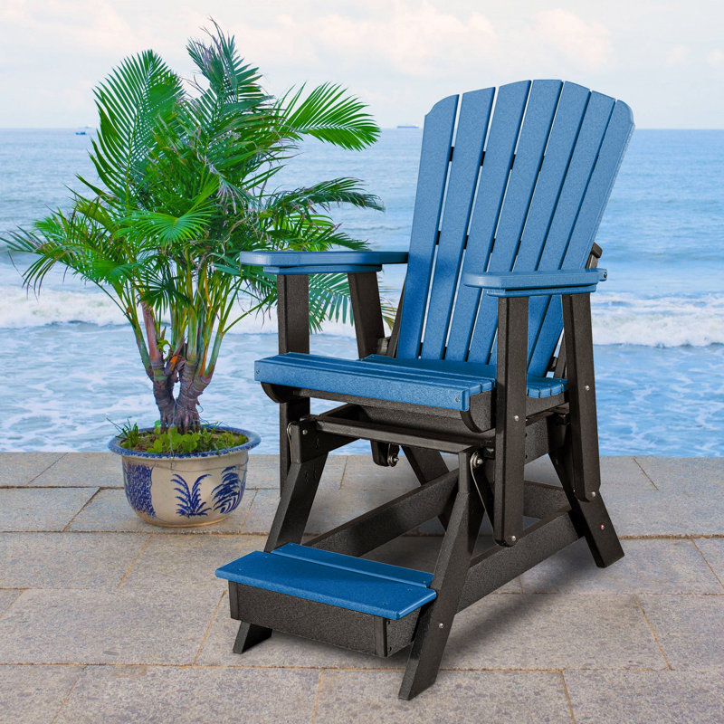 Chaise Adirondack en plastique, Bleu / noir