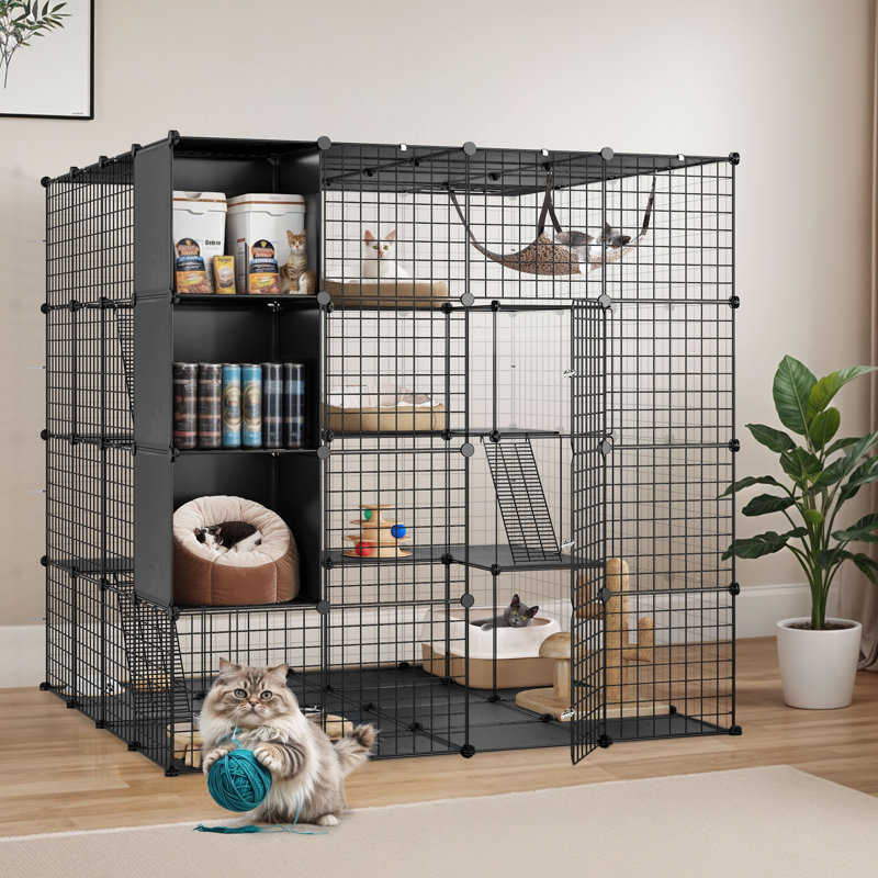 Large Cat Cage Cat Enclsoure with 3 tier shelves