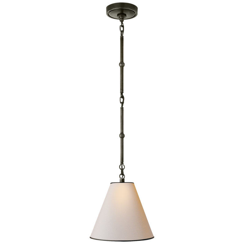 Thomas O'Brien Goodman Small Hanging Light, Bronze, 38" H x 10" W x 10" D, Paper