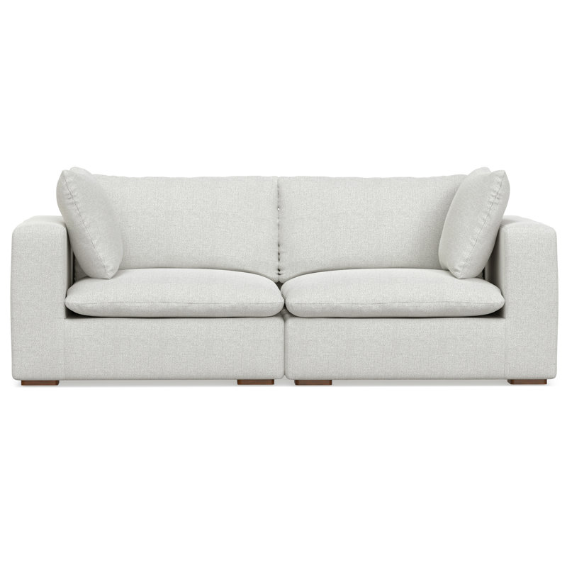 Jasmine Cloud Grey 2-Seater Modular Sofa, Stain-Repellent Performance Fabric Couch for Living Room, Cloud Grey with Removable Cushions