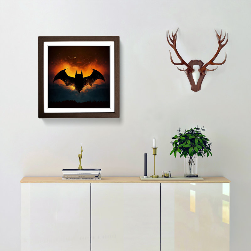 Bat Silhouette - Framed Print, Walnut