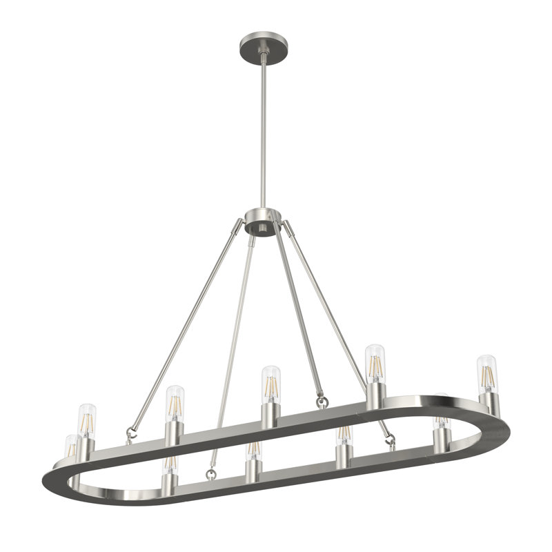 Hunter Saddlewood 10 Light Linear Chandelier Light Fixture