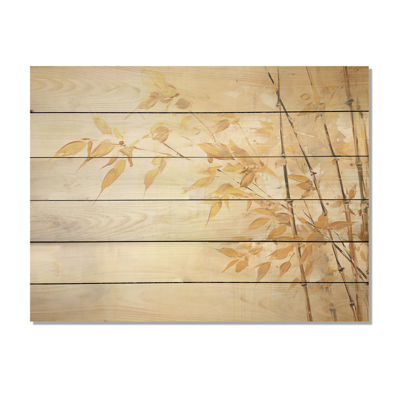 Zen Moment Bamboo - Art mural en bois de bambou sur bois de pin naturel, H 10 po x l 20 po