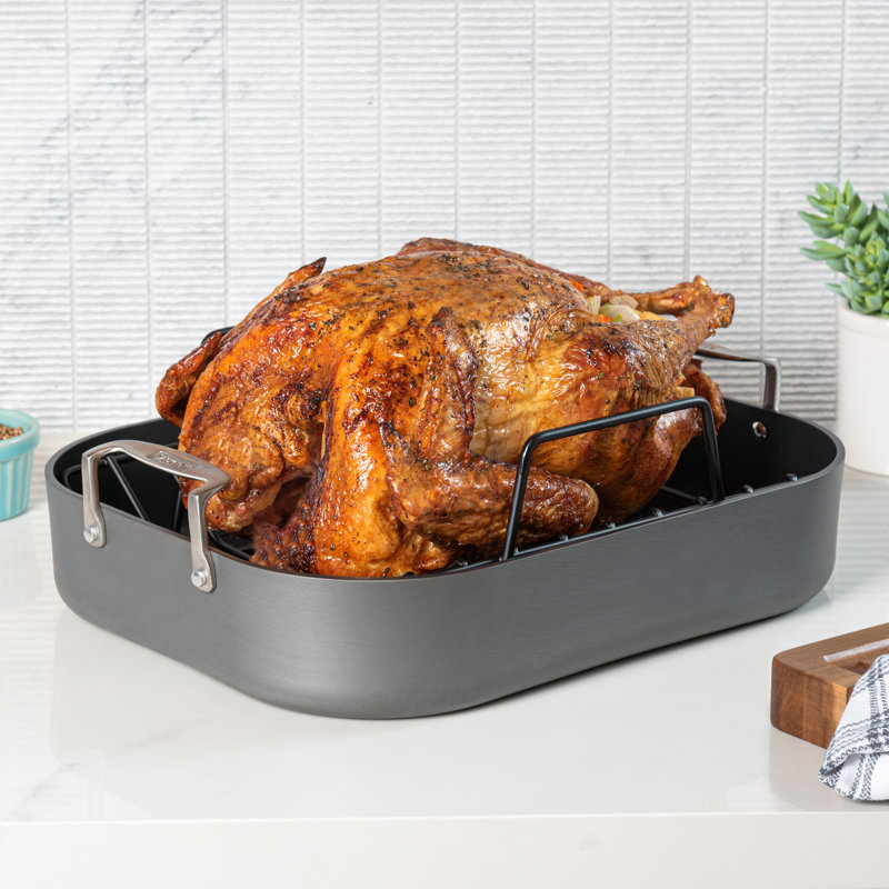 Viking Hard Anodized Nonstick Roasting Pan 16-Inch with Rack & Carving Set