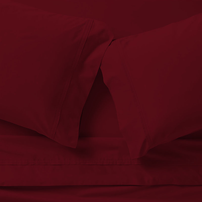 Ensemble de draps 4 pièces Paarizaat 8000 Series, Ensemble de draps pour grand lit avec 3 pièces su, Rouge