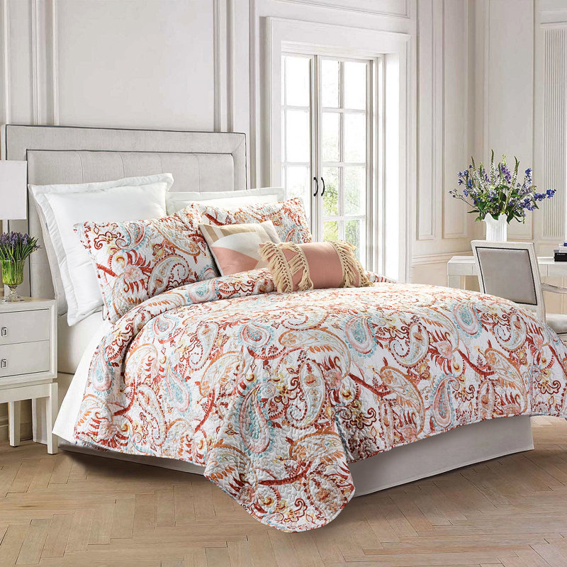 No Paisley Quilt, Twin Quilt + 1 Sham, Spice