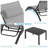 3 pcs Poolchairs Patio Chaise Lounge Set with Headrest, 5-Level Adjustable Sunbathing Tanning Poolside Recliner Chairs with Side Table for Outdoor Beach-89156901