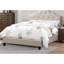 Cadre de lit brun en polyfibre pleine grandeur avec lit en bois massif pour chambre à coucher, tête de lit et