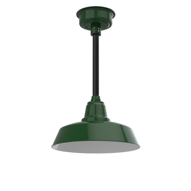 Vandervliet 1 - Light LED Single Pendant, Vintage Green/Black, 48" H x 14" W x 14" D