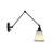 1 - Light Swing Arm Wall Lamp - White Fabric - Brown Trim-1016580971