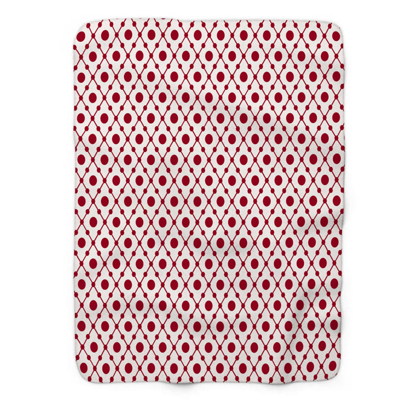 Polka Red Design - 1 pièce Sherpa Premium, L 60 po x L 80 po