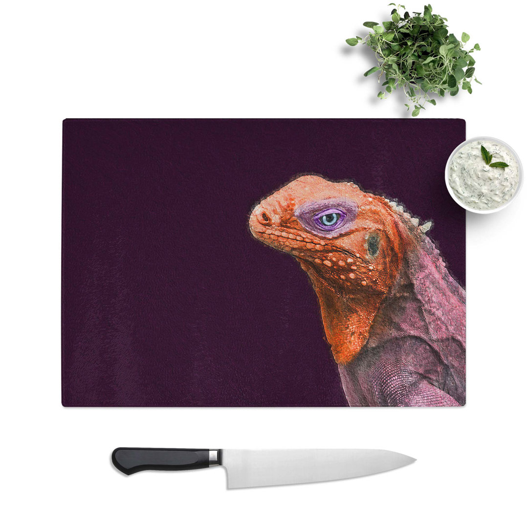 Tempered Glass Iguana Lizard Chopping Board