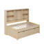 Structure de lit simple avec bibliothèque latérale, deux tiroirs et port USB intégré -705227674